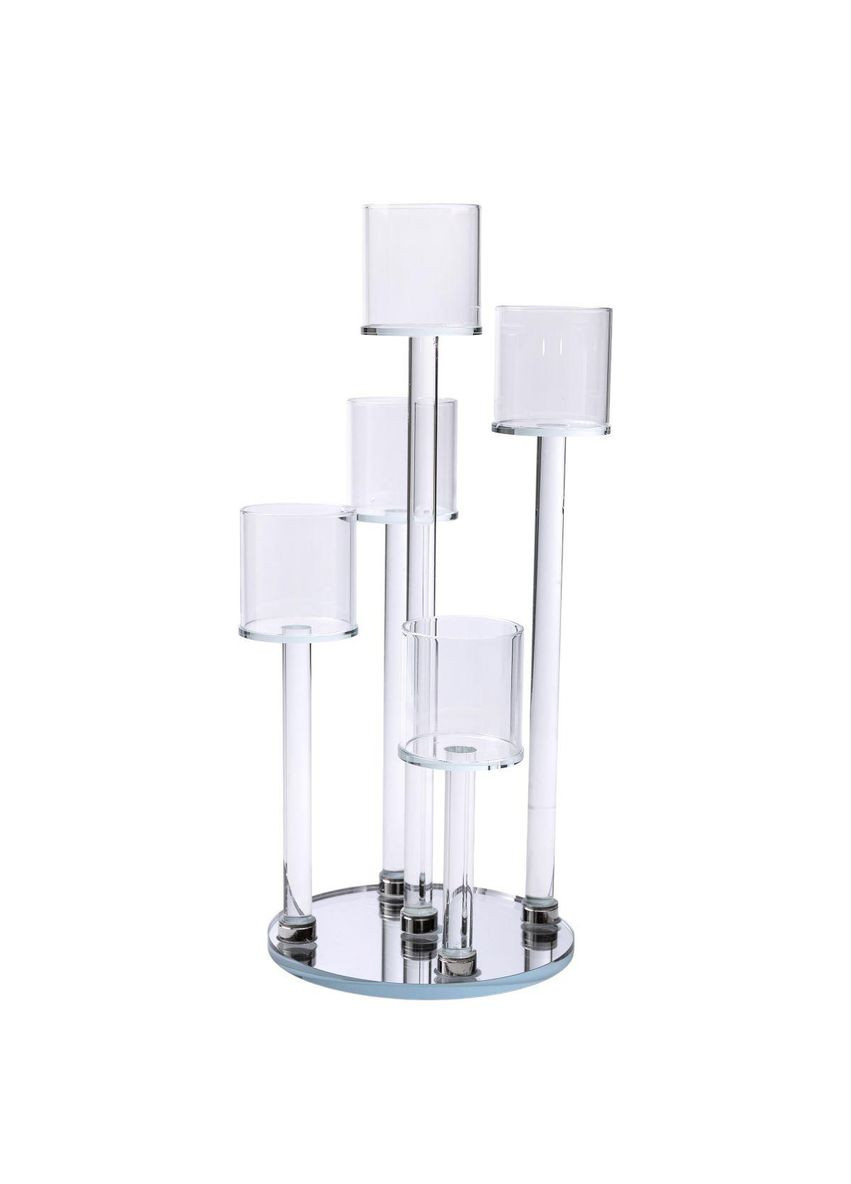 Подсвечник стеклянный на 5 свечей 16×38 см подсвечник декоративный на ножке HP-4-14 Yiwu (370974849)