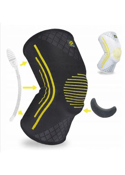 Бандаж наколінник для захисту та розвантаження колінного суглоба для чоловіка KE92 чорний Bracoo (362210123)