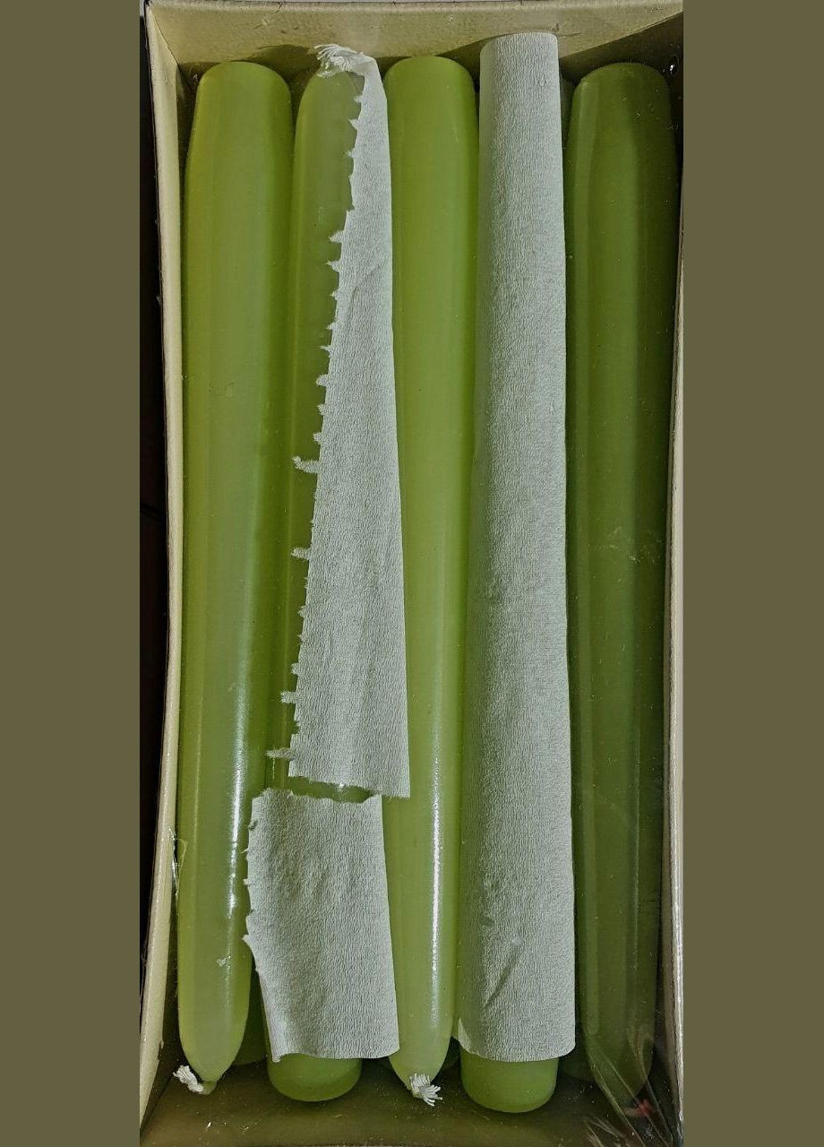 Свічка оливкова h-19 см (у коробці 10 шт.) Adpal (315725106)