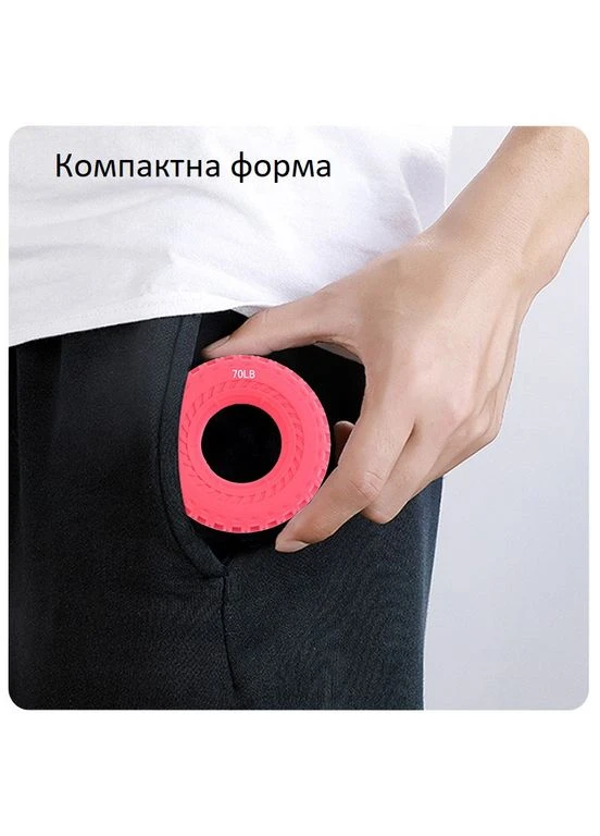 Еспандер для рук круглий гумовий для розвитку сили пальців з навантаженням 27 кг (60LB) помаранчевий U9131 No Brand (378168699)