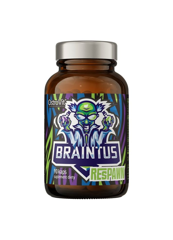 Комплекс витаминов и экстрактов Braintus Respawn, 90 капсул для повышения умственной деятельности Ostrovit (324418472)