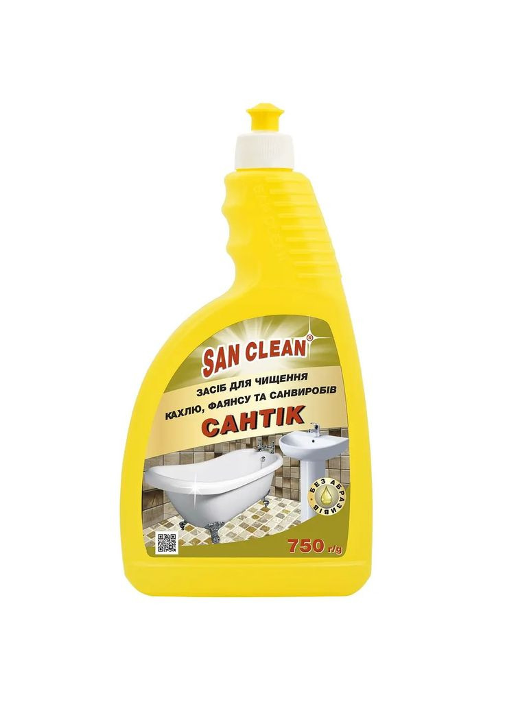 Засіб для чищення Сантик для сантехніки, без розпилювача, 750 мл San Clean (331790191)