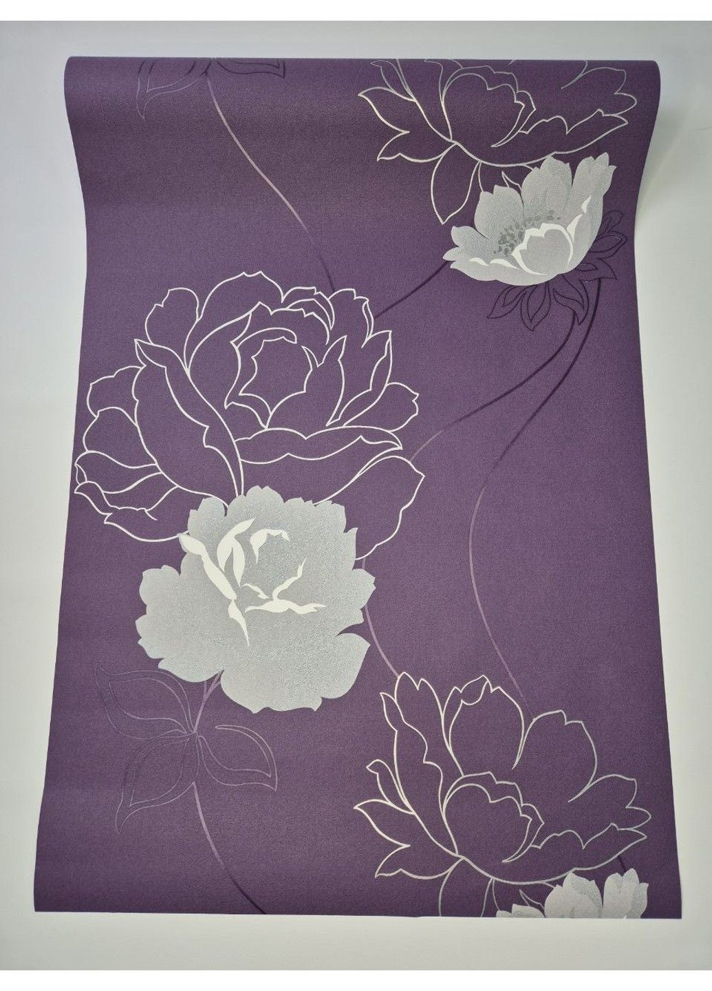 Обои виниловые 10 × 0.53м 6465-30,фиолетовые с цветочным узором для спальни,гостиной,прихожей,девичьей комнаты MARBURG (340275592)