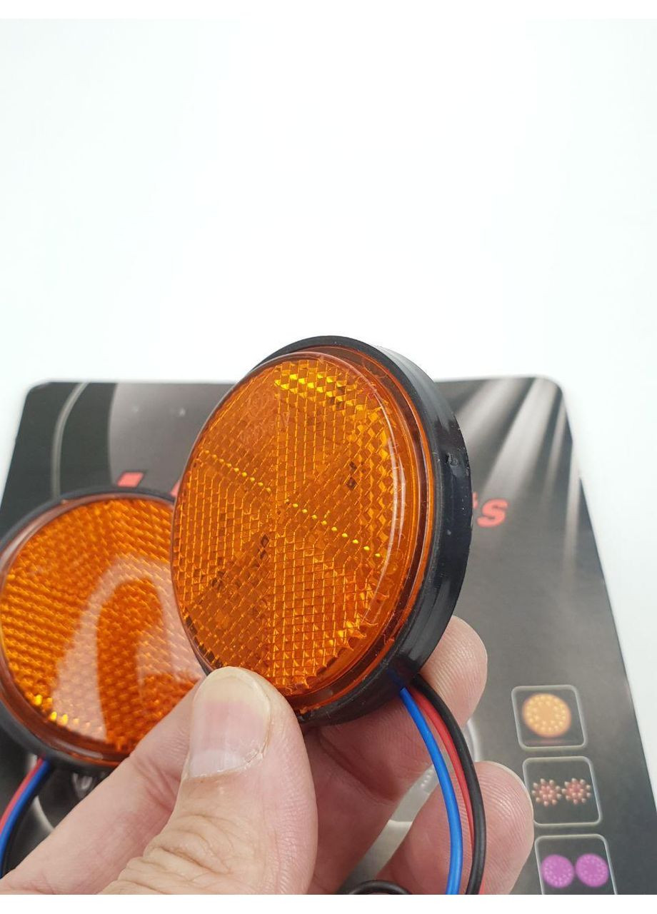 Желтые LED отражатели, светодиодные катафоты, ЛЭД маячки - отражатели/2 шт. ABS (369608776)