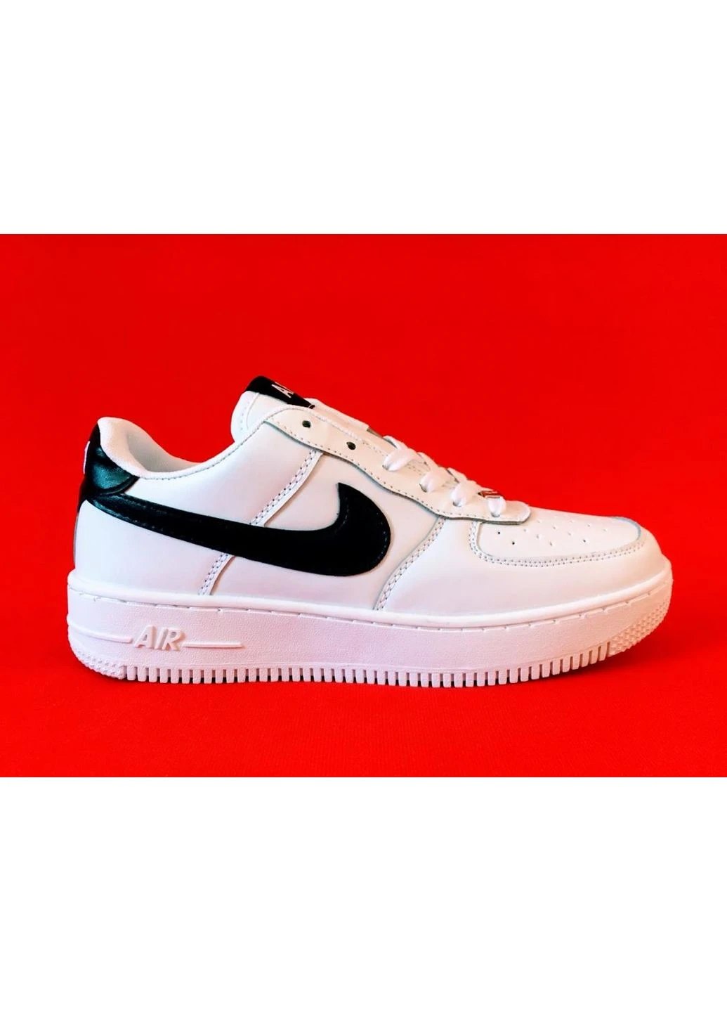 Белые демисезонные кроссовки мужские nike air force 1 white black logo 1 найк аир форс 1 белые No Brand