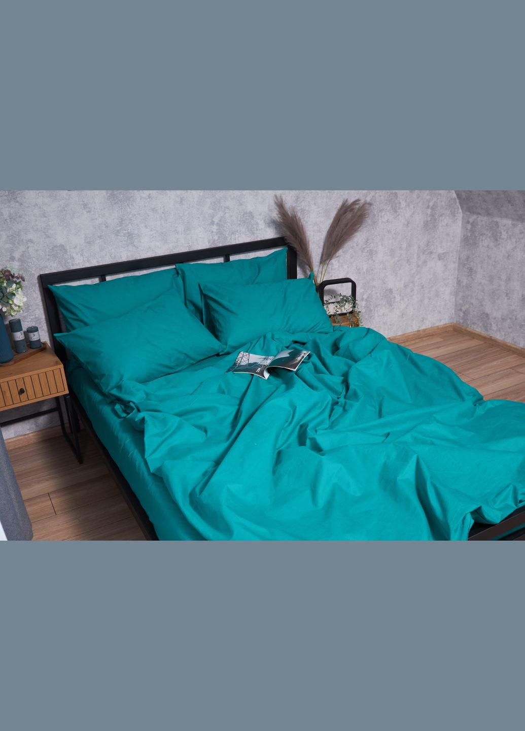 Комплект постельного белья Бязь Gold Люкс «» семейный 160х220х2 наволочки 4х50х70 (MS-820001631) Moon&Star Green Deep (285717985)