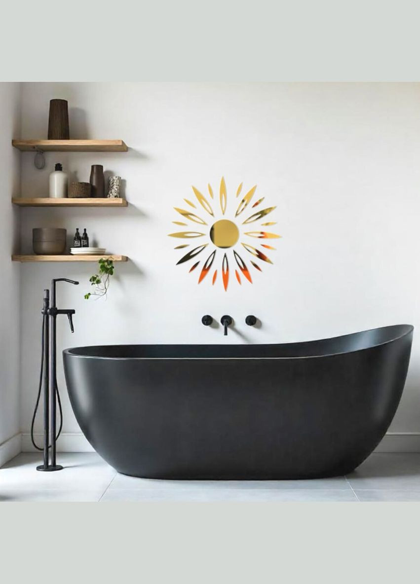 Дзеркальний декор акриловий самоклеючий золото, 25шт (D) SW-00002522 Sticker Wall (370944100)