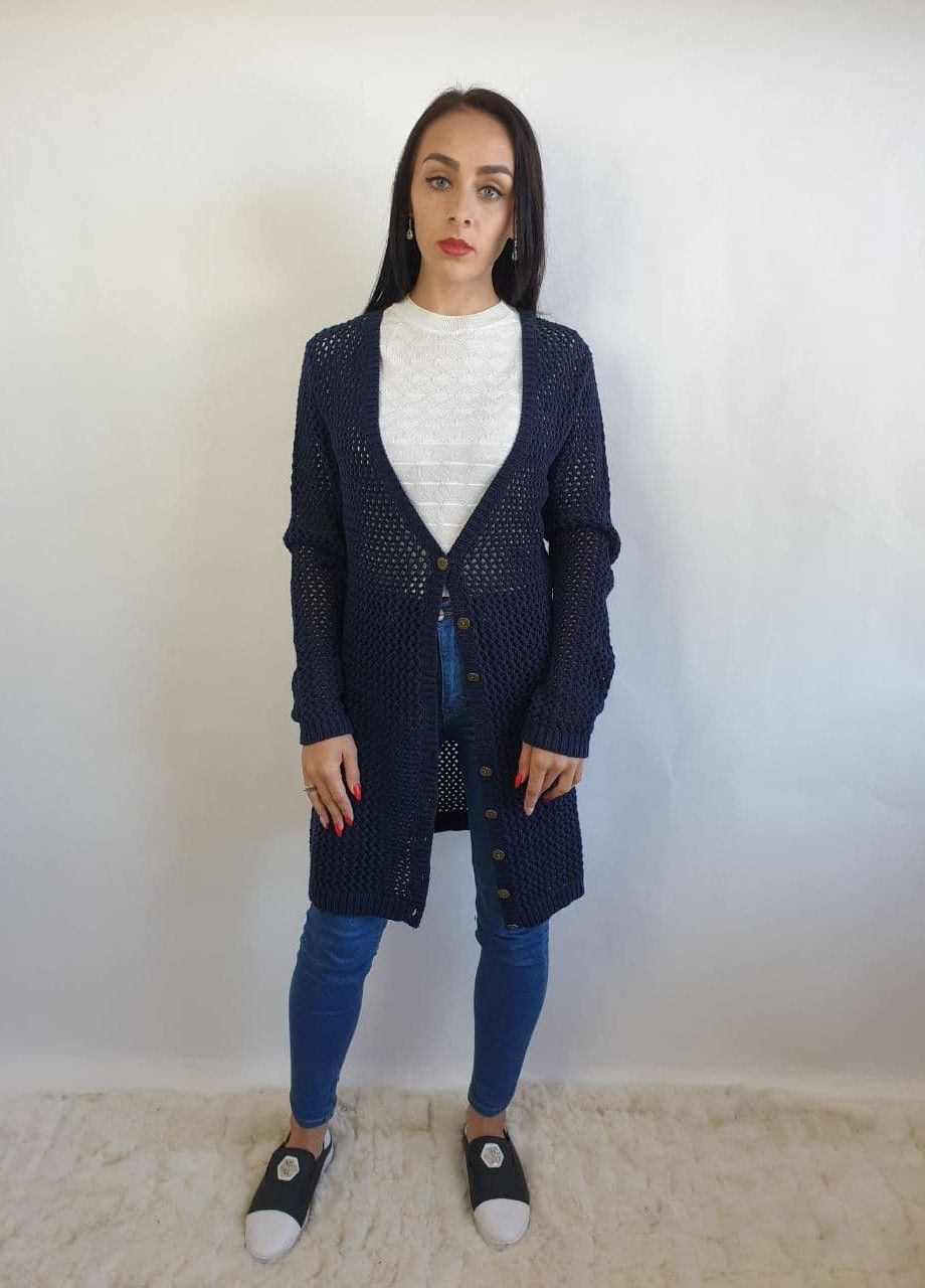 Темно-синий демисезонный кардиган Ixoo