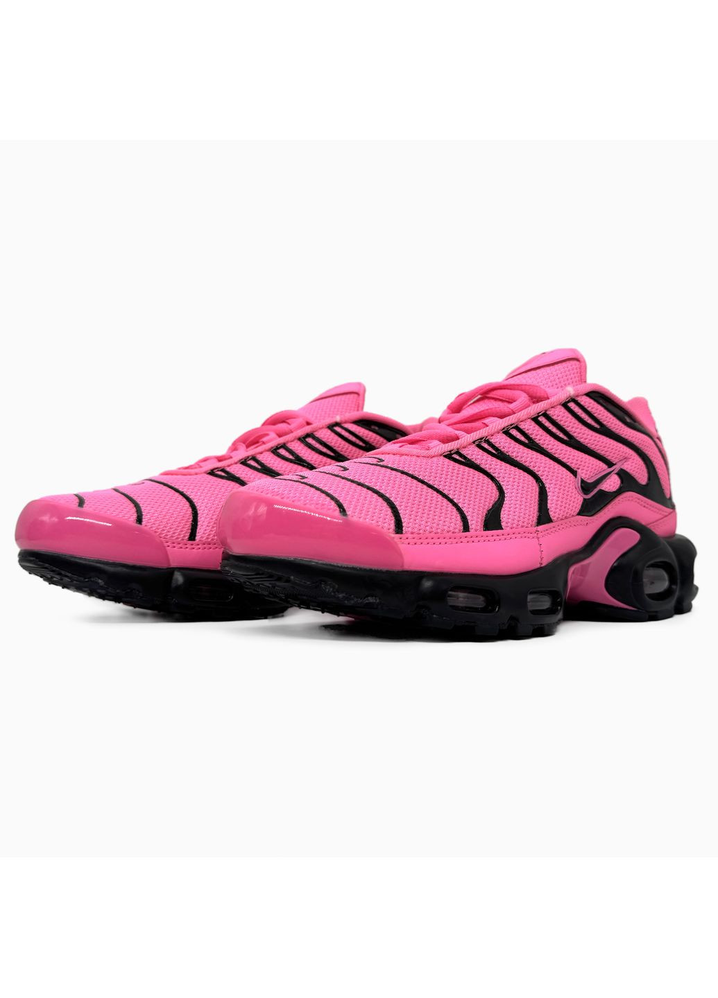 Розовые демисезонные кроссовки мужские nike air max tn neon pink / black найк аир макс тн плюс No Brand