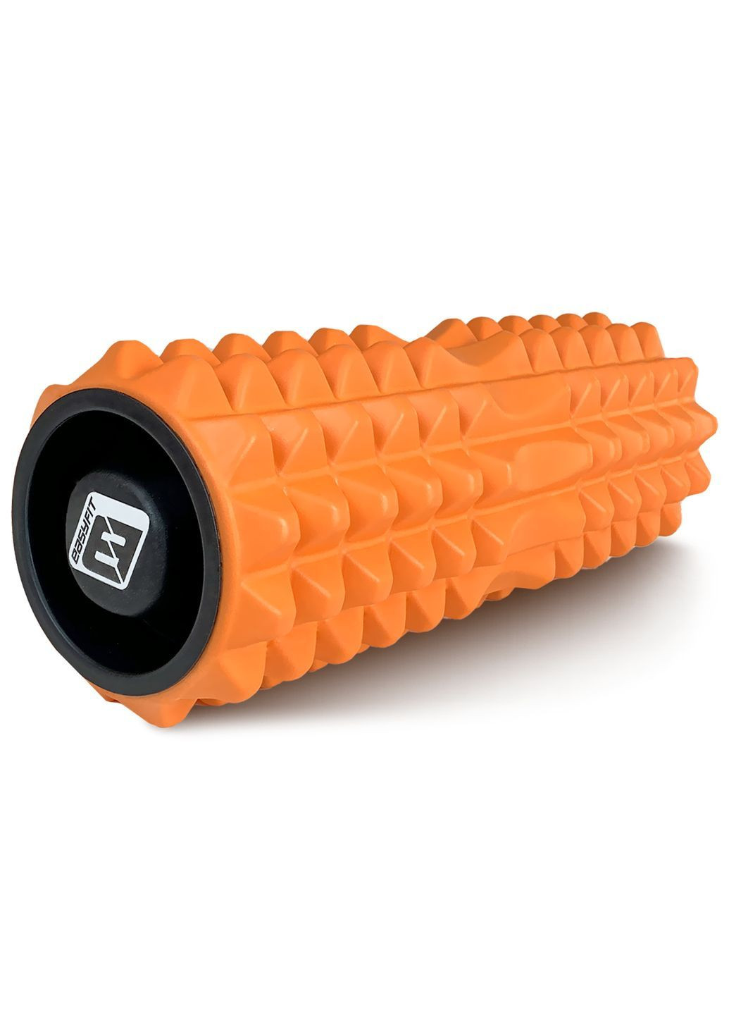 Массажный ролик Grid Roller 33 см v.1.2 с заглушками с двух сторон (оранжевый) EasyFit (365244834)