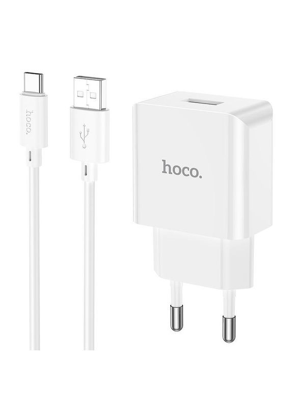 Зарядний пристрій + кабель Type-C Android C106A |1USB, 10.5W/2.1A| Білий Hoco (337351034)