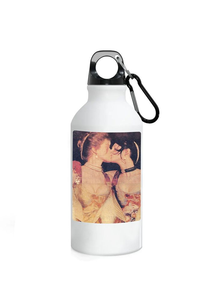 Фляга (бутылка) для воды с карабином 500 мл Металлическая (Туристическая, Для кемпинга, Для спорта) #200 500 мл Белый No Brand (323639390)