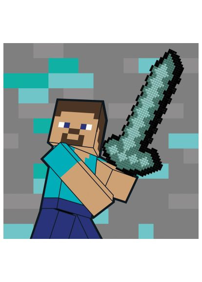 Картина по номерам Майнкрафт Стив и алмазный меч 25х25 см с алмазной мозаикой (954929) Santi Майнкрафт Стів та алмазний меч 25х25 см з алмазною (366156326)