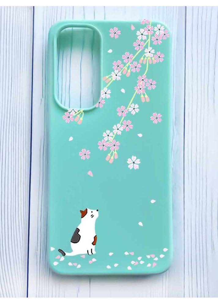 Матовый чехол на Samsung Galaxy S24 FE Котик и сакура (принт 283) Creative (360670533)