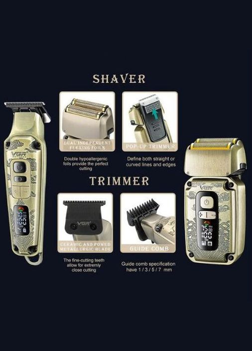 Машинка для стрижки и бритья V-641, Беспроводная электробритва, Машинка для стрижки головы VGR (364664286)