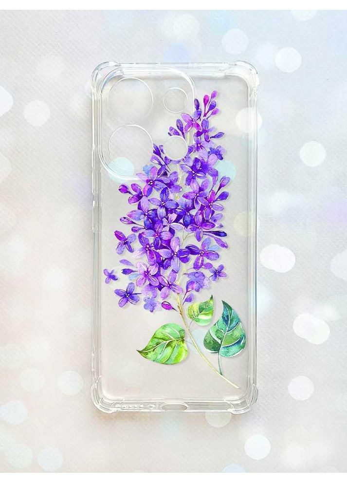 Чехол с утолщёнными углами на Xiaomi Redmi Note 13 4G:: Веточка сирени (принт 280) Creative (360701525)