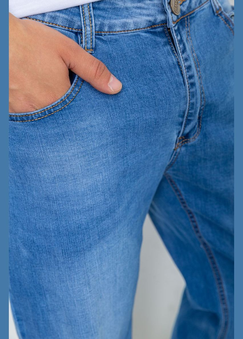 Голубые демисезонные прямые джинсы мужские с потертостями голубые размер 30 (sku_244r22-783) Ager