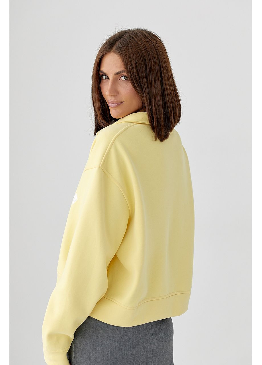 Желтый утепленный свитшот-поло с пуговицами - желтый цвет Lurex (353306272)