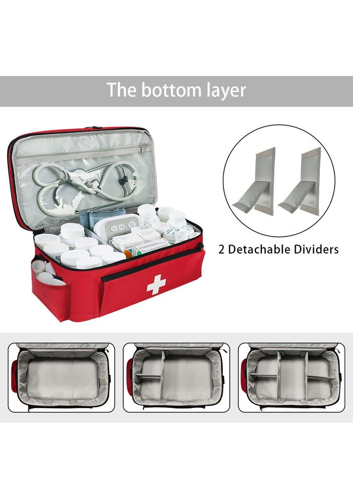 Аптечка, сумка-органайзер для медикаментов Большая 40 x 23 см не промокает Красная ( код: IBC001R ) Profi Care (348321804)
