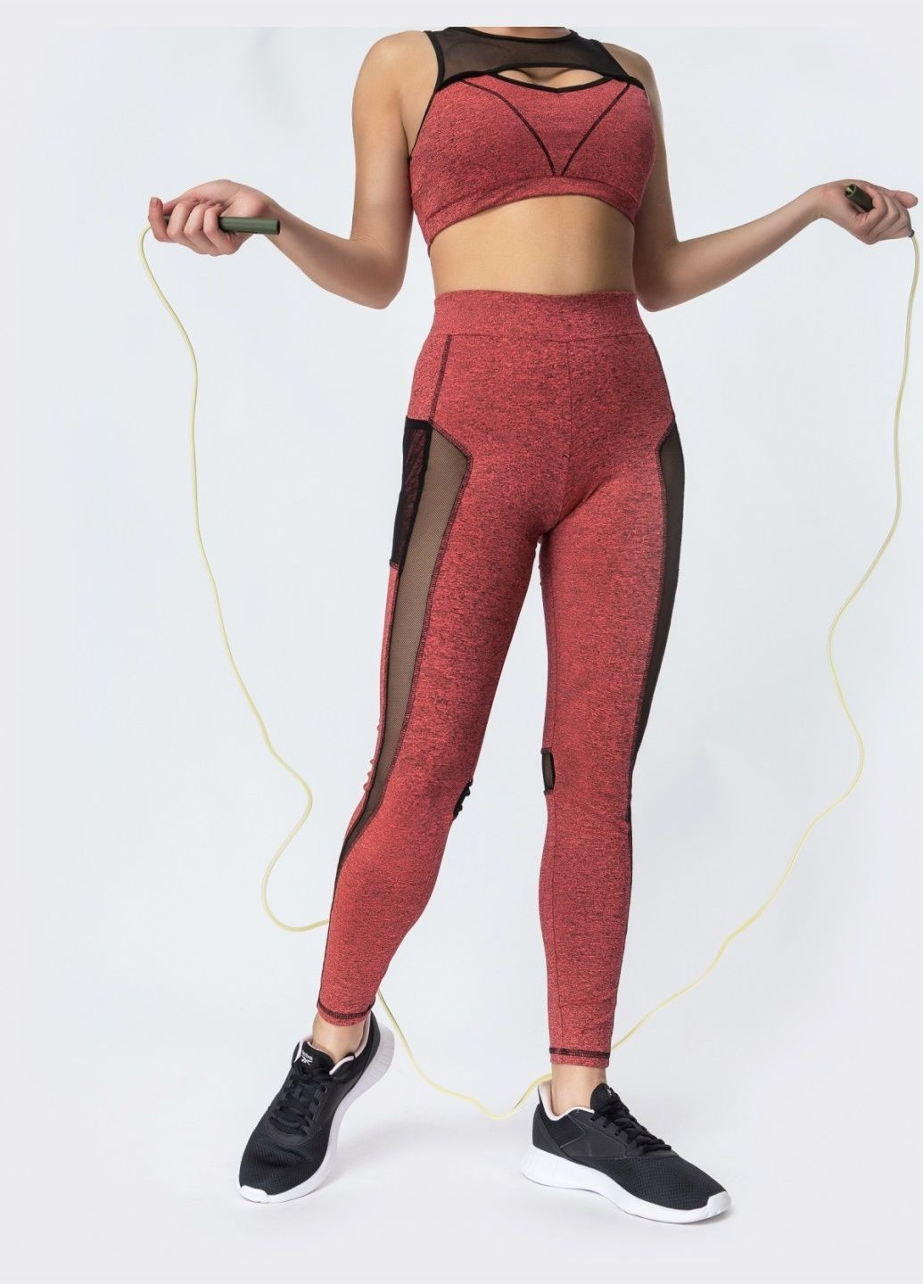 спортивні лосини з еластичною сіткою коралові Dressa (308791467)