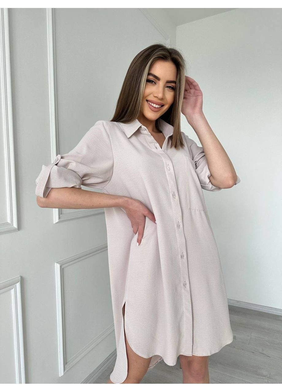 Бежева сукня-сорочка Garna однотонна