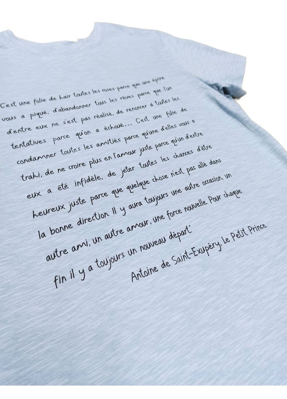 Голубая летняя футболка на мальчика-подростка фб 857 бемби р.146 Бембі