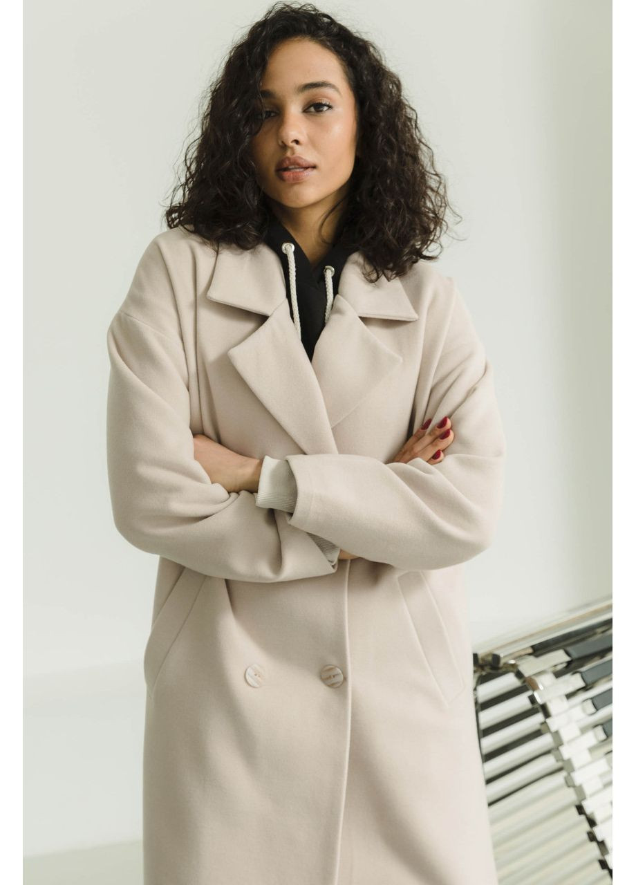 Бежеве демісезонне Бежеве кашемірове пальто Seventeen