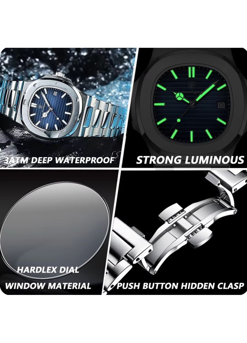 Наручний годинник чоловічий Great Срібний (3350) Poedagar (362975804)