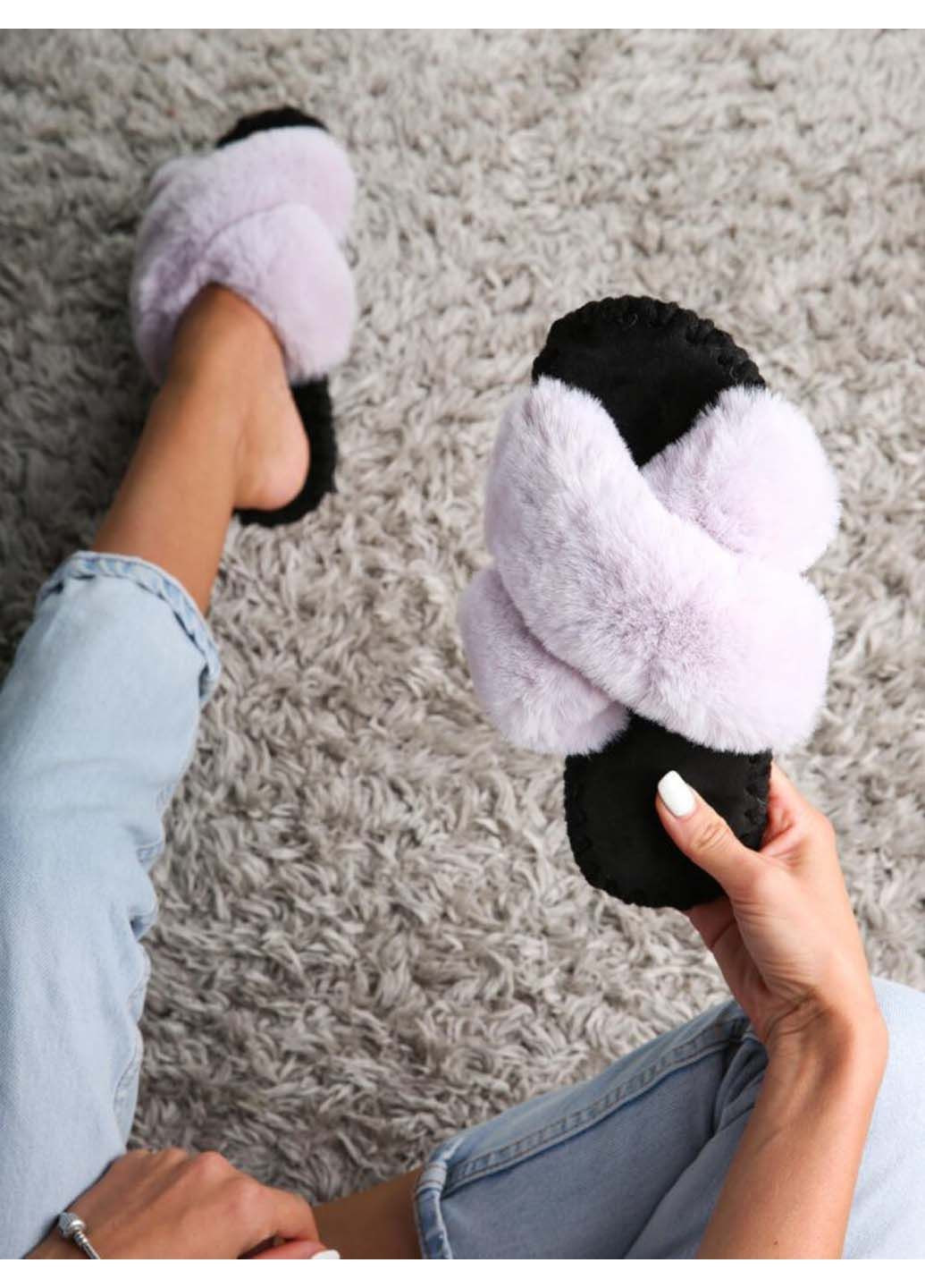 Лавандовые домашние тапочки Family Story