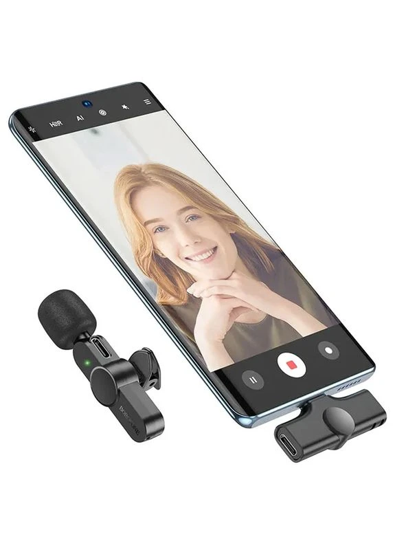 Петличний мікрофон Borofone бездротовий Lightning/Type-C No Brand BFK12 Trophy Dual-mic (402058357)
