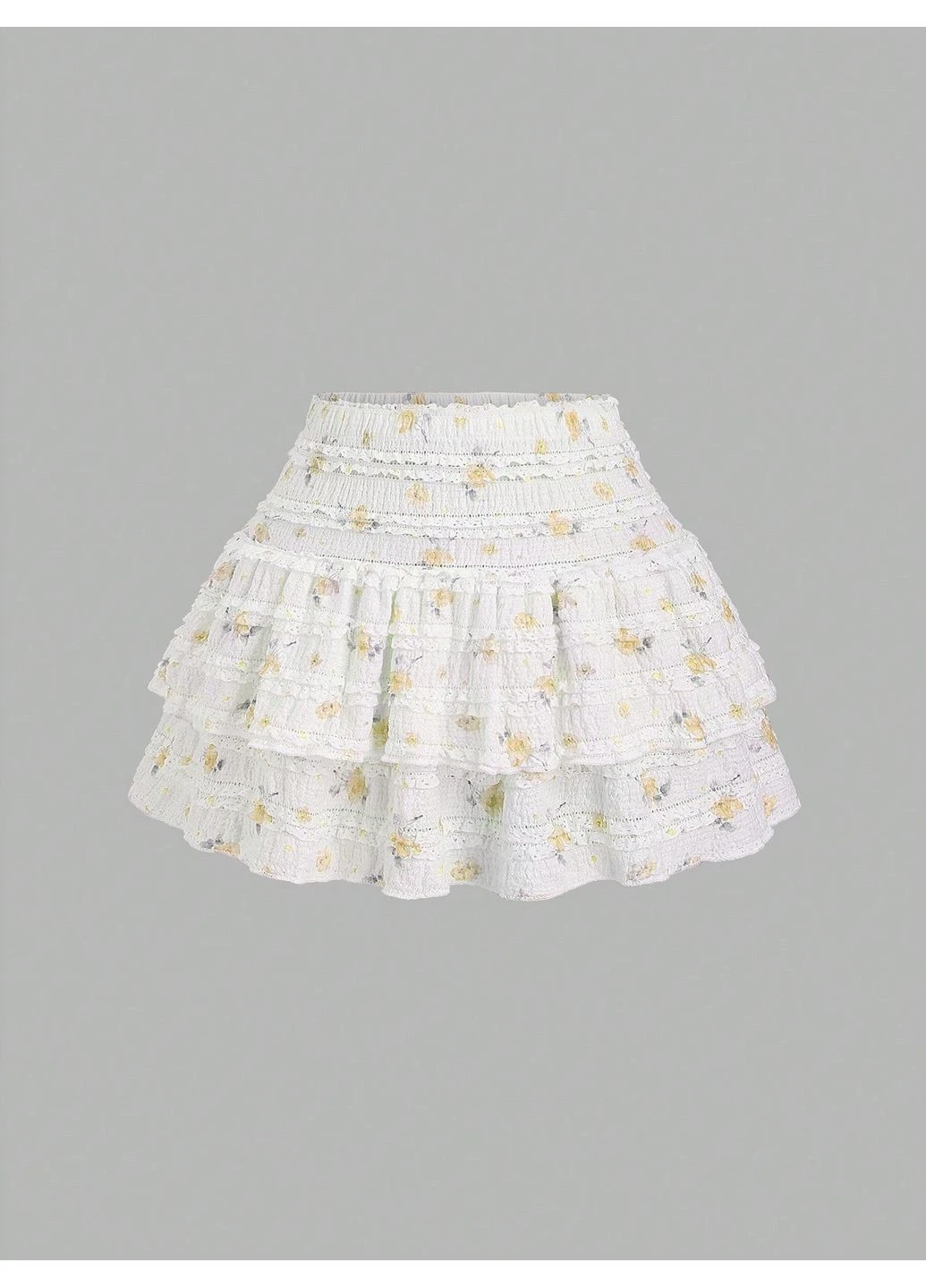Кремовая с рисунком юбка SHEIN
