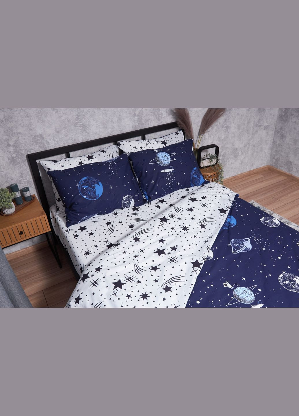 Комплект постельного белья Ranforce Elite «» полуторный 143х210 наволочки 4х70х70 (MS-820001722) Moon&Star cosmos (285717861)