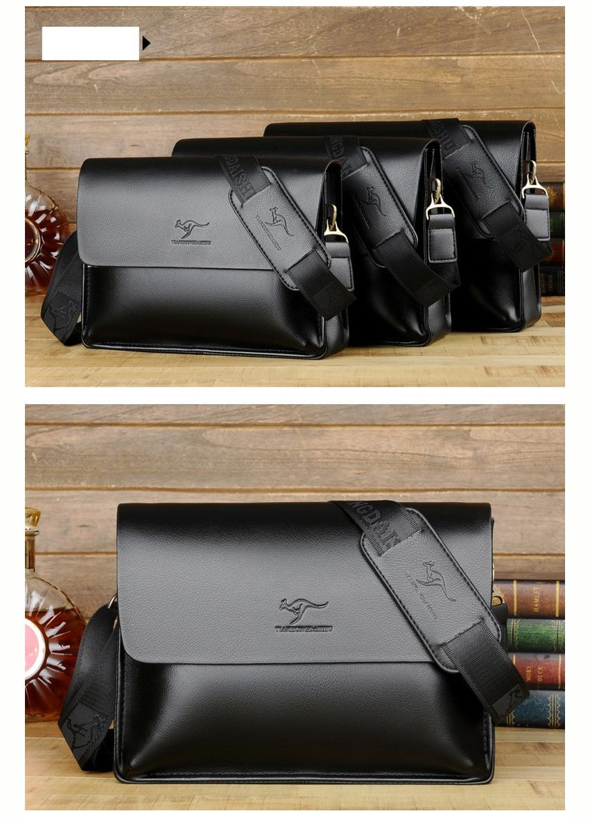 Мужская сумка через плечо черная горизонтальная Kangaroo (298426237)