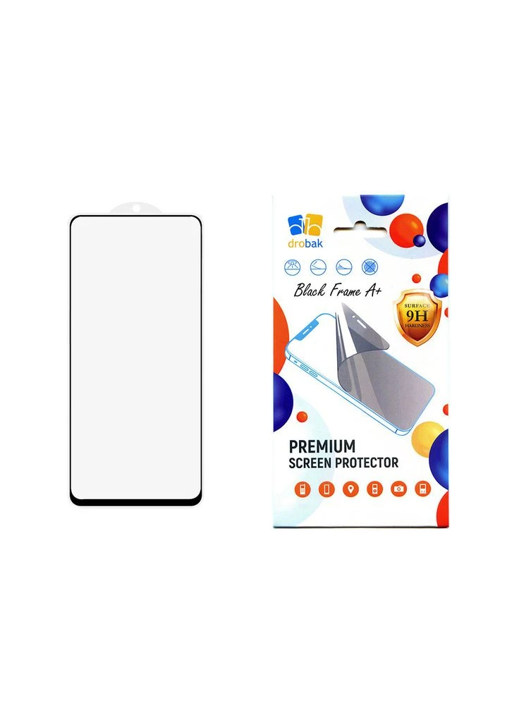 Стекло защитное Poco M6 Pro 5G Black Frame A+ (m371642) Drobak Poco M6 Pro 5G Black Frame A+ (367071045)