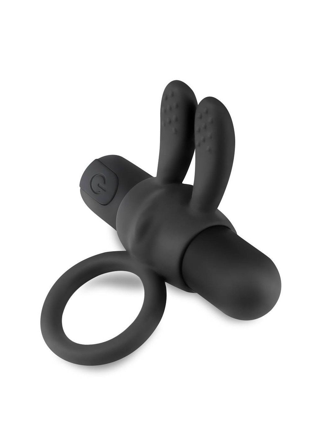 Вибро-эрекционное кольцо с клиторальной стимуляцией Wonka черное, 7.8 см Crushious (292012201)