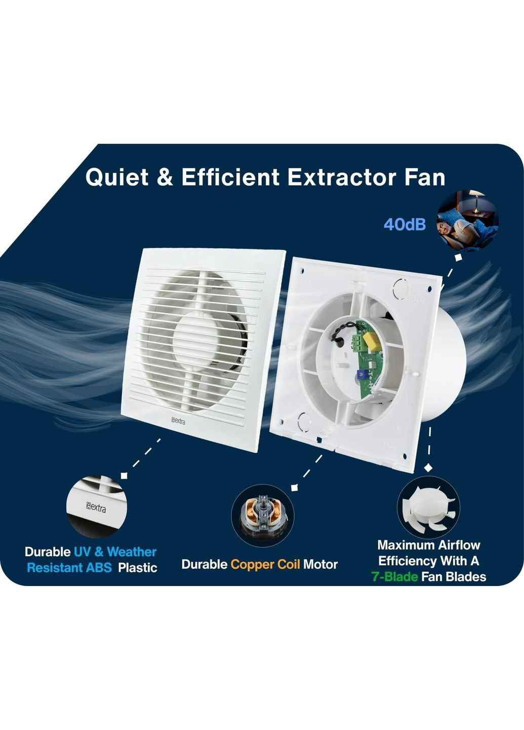 Витяжний вентилятор 150 мм з таймером, вбудована тиха витяжка для ванної, кухні, туалету, душу для видалення вологи запахів No Brand (371644669)