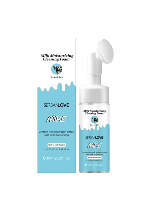 Пенка-мусс с щеточкой для умывания с протеинами молока Milk Moisturizing Cleansing Foam, 150мл Sersanlove (317276048)