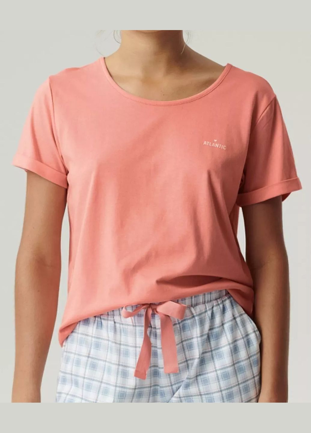 Коралловая всесезон женская пижама футболка + шорты Atlantic
