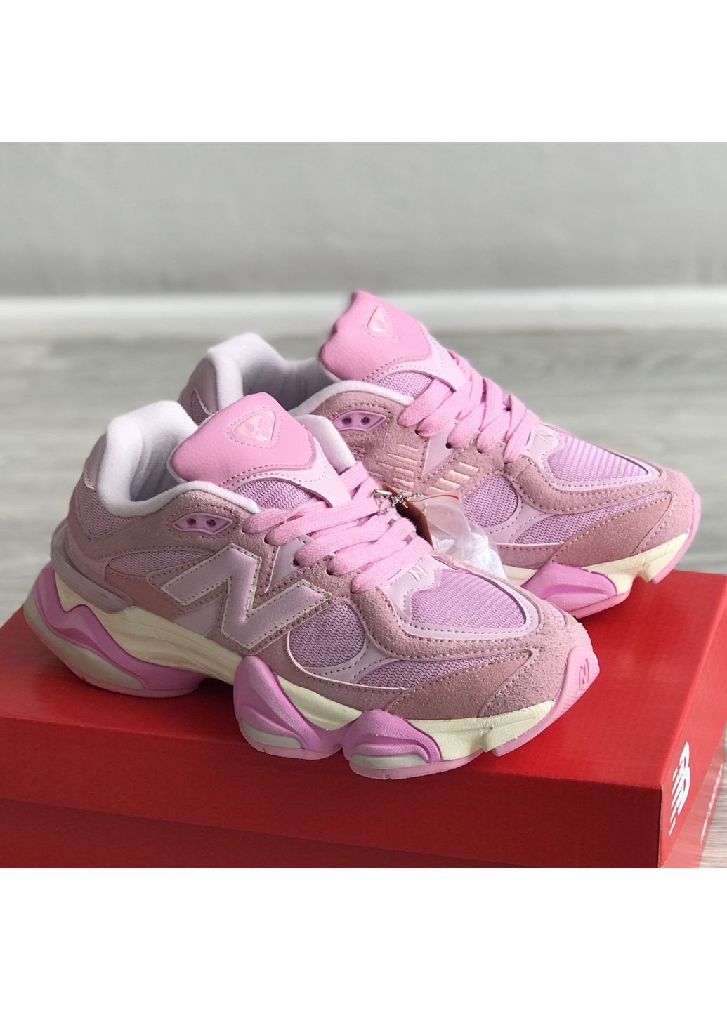 Кроссовки женские и мужские New Balance 9060 Pink | Нью Беланс 9060 розовые демисезоны (362672569)