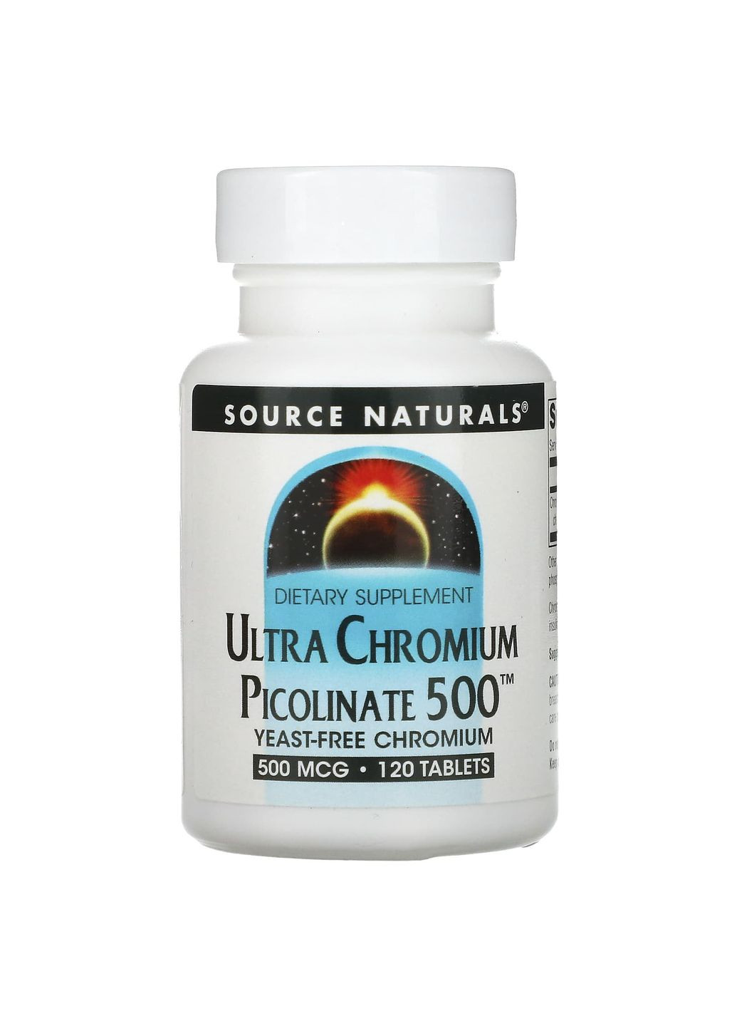 Хром ультра піколінат, Chromium Picolinate,, 500 мкг, 120 таблеток Source Naturals (362370460)