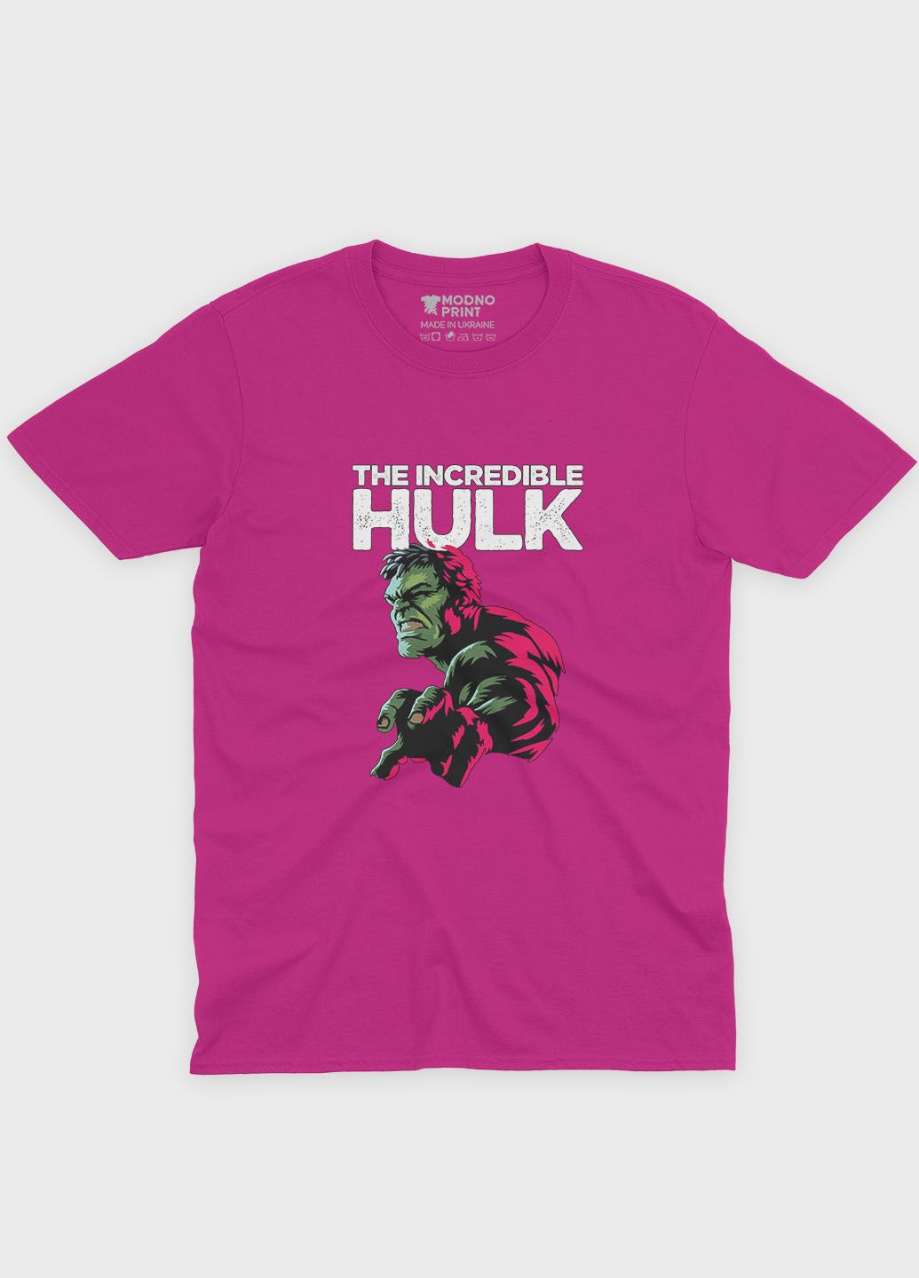 Розовая демисезонная футболка для мальчика с принтом супергероя - халк (ts001-1-fuxj-006-018-007-b) Modno