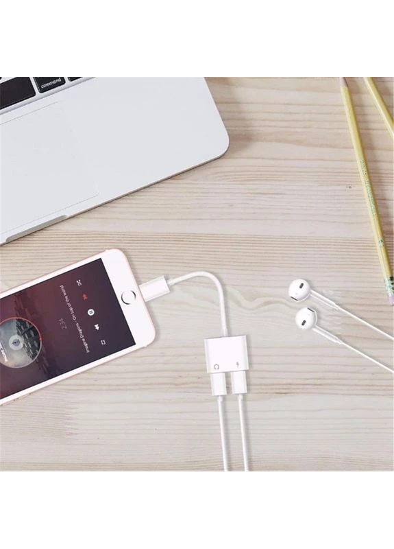Перехідник для Iphone J-008, Dual Lightning Audio Charge Adapter, No Brand (387558918)