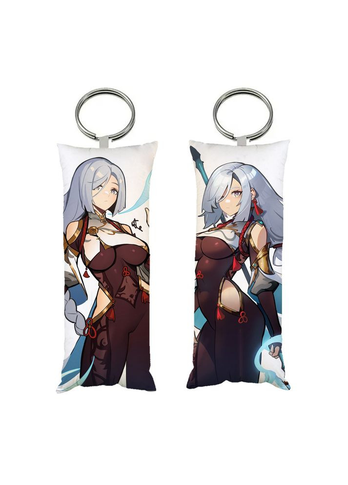 Брелок мини-дакимакура Шэнь Хэ Геншин удар Genshin Impact двухсторонний 4х10 см (br0405) No Brand (327006357)