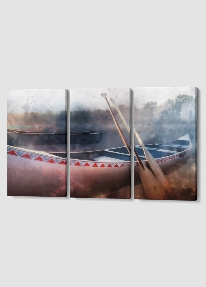Модульная картина из трех частей Каноэ 126x80 см (MK311626) Malevich Store (333339156)