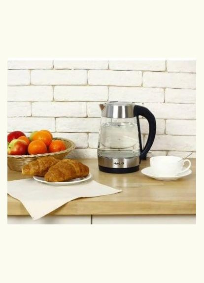 Електрочайник MG-499 чайник 5 режимів скляний з підсвіткою чорний 1.7 л 2000 Вт Magio (298618371)