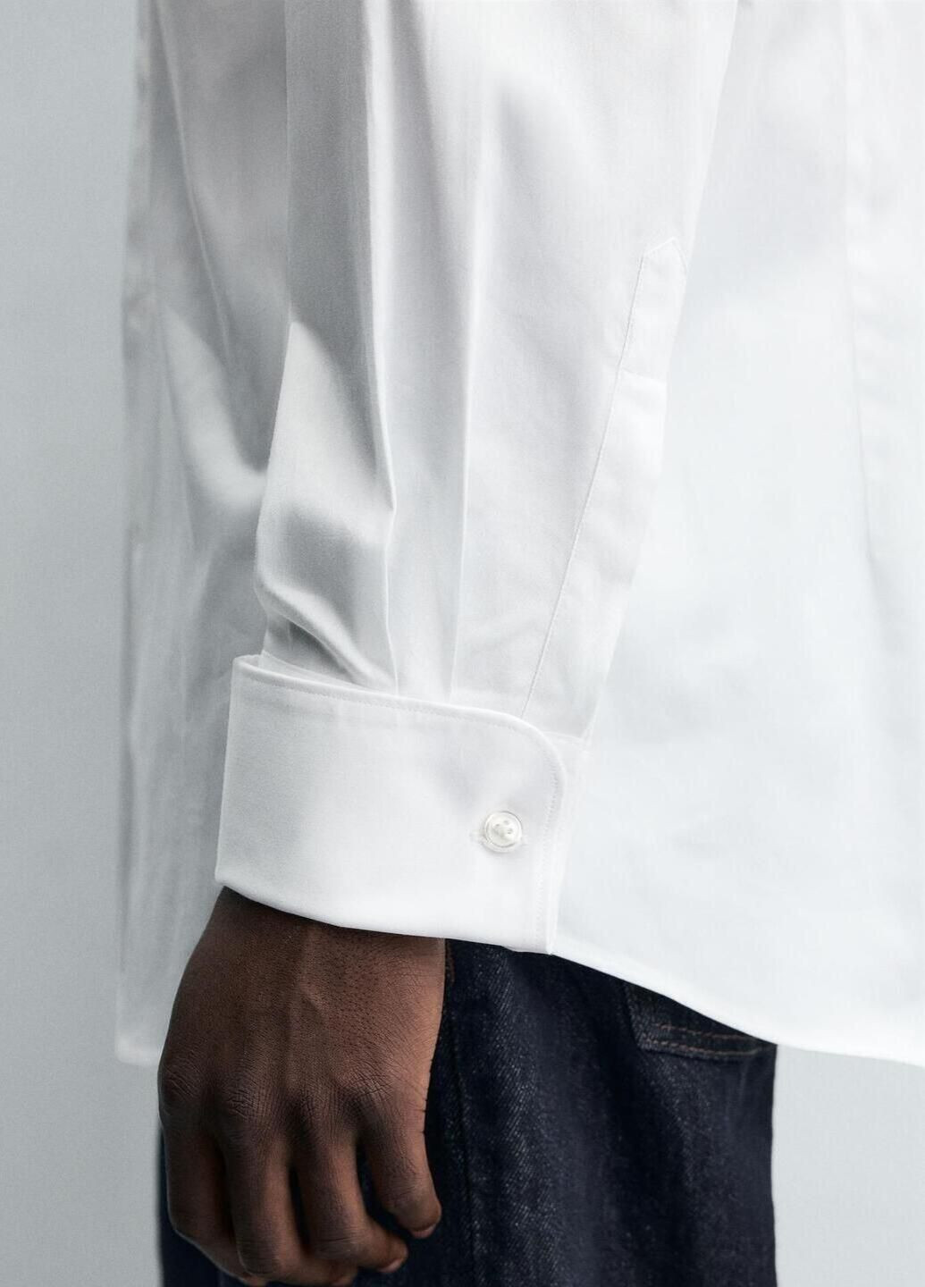 Белая рубашка однотонная Zara