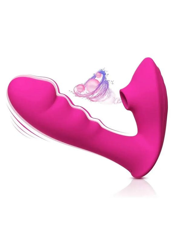 Жіночий вібратор вакуумний стимулятор клітора і точки G Вакуумний масажер фіолетовий No Brand (316630630)