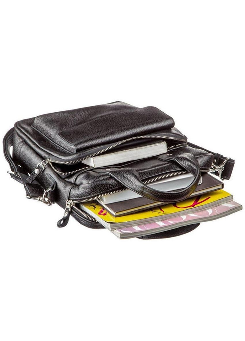 Сумка планшет через плечо для документов и для телефона мужская из натуральной кожи средняя Черный 36949 Shvigel (361660284)