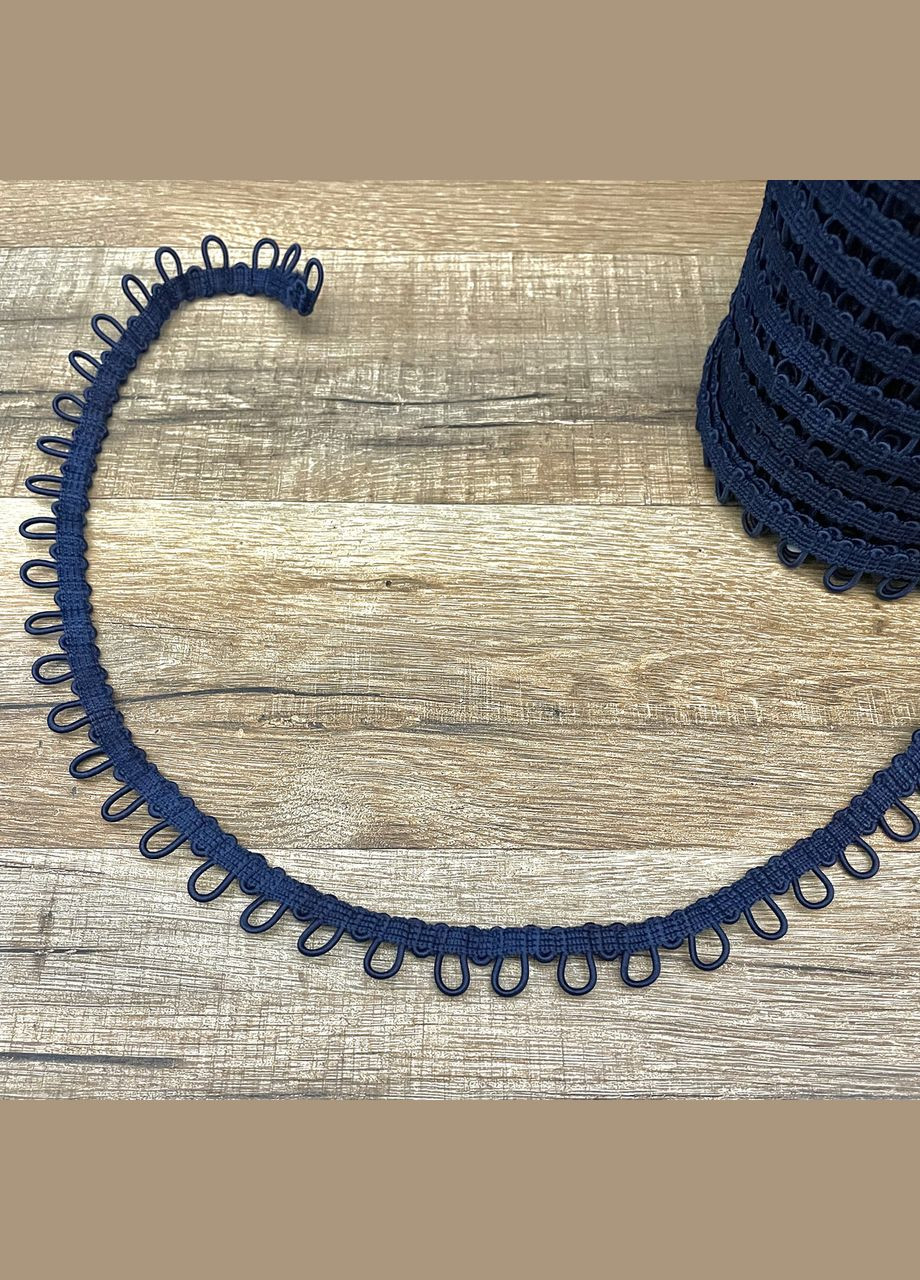 Стрічка (тасьма) із петлями для гудзиків темно-синя пог. м. No Brand (329744176)