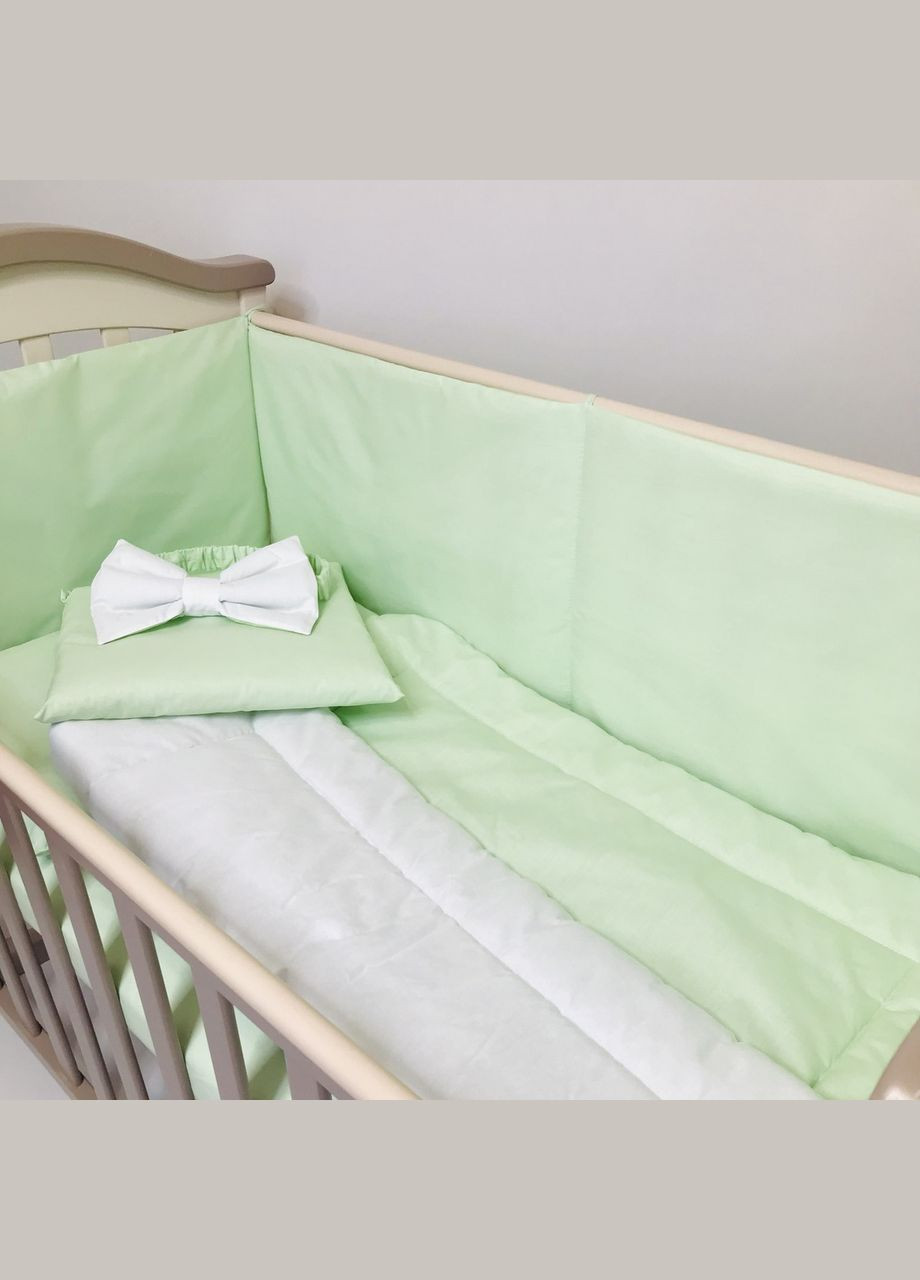 Бортики защита в детскую кровать Салатовые бязь 120x40, 60x40 см Penetka (323210854)